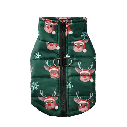 Christmas Dog Jacket - Winter Santa Claus Coat for Small Dogs