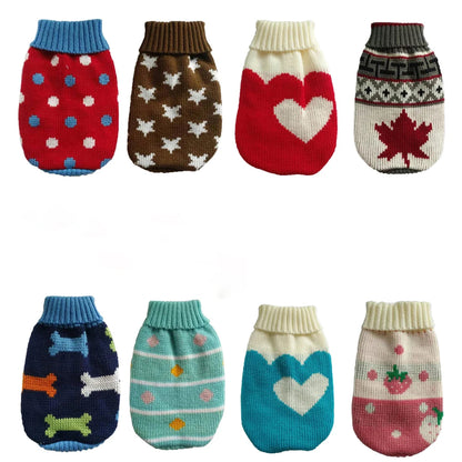 Warm Knitted Dog Sweater - Winter Clothes for Small & Medium Dogs