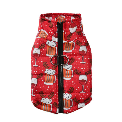 Christmas Dog Jacket - Winter Santa Claus Coat for Small Dogs