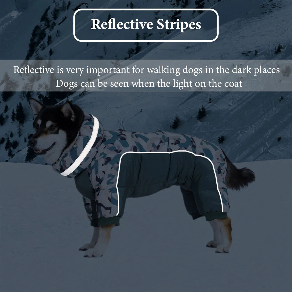 SnowPuff™ Waterproof Dog Coat - Fully-Closed Belly Winter Snowsuit
