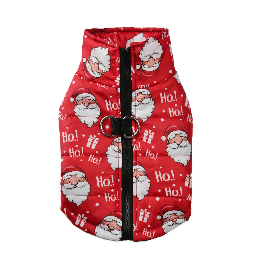 Christmas Dog Jacket - Winter Santa Claus Coat for Small Dogs