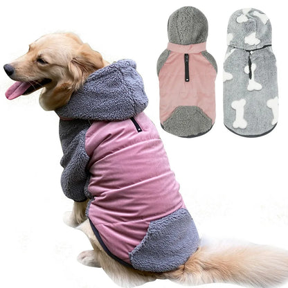 WarmPlaid™ Reversible Dog Coat - Super Soft, Thick Jacket with Removable Hood