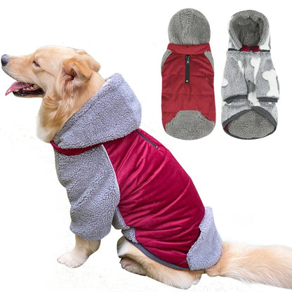 WarmPlaid™ Reversible Dog Coat - Super Soft, Thick Jacket with Removable Hood