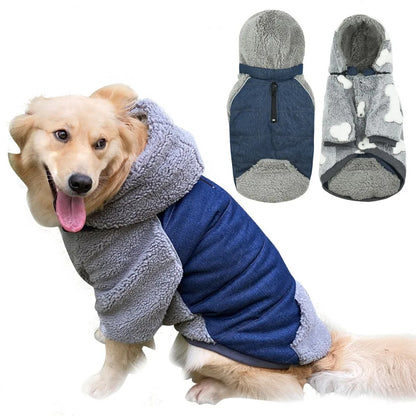 WarmPlaid™ Reversible Dog Coat - Super Soft, Thick Jacket with Removable Hood